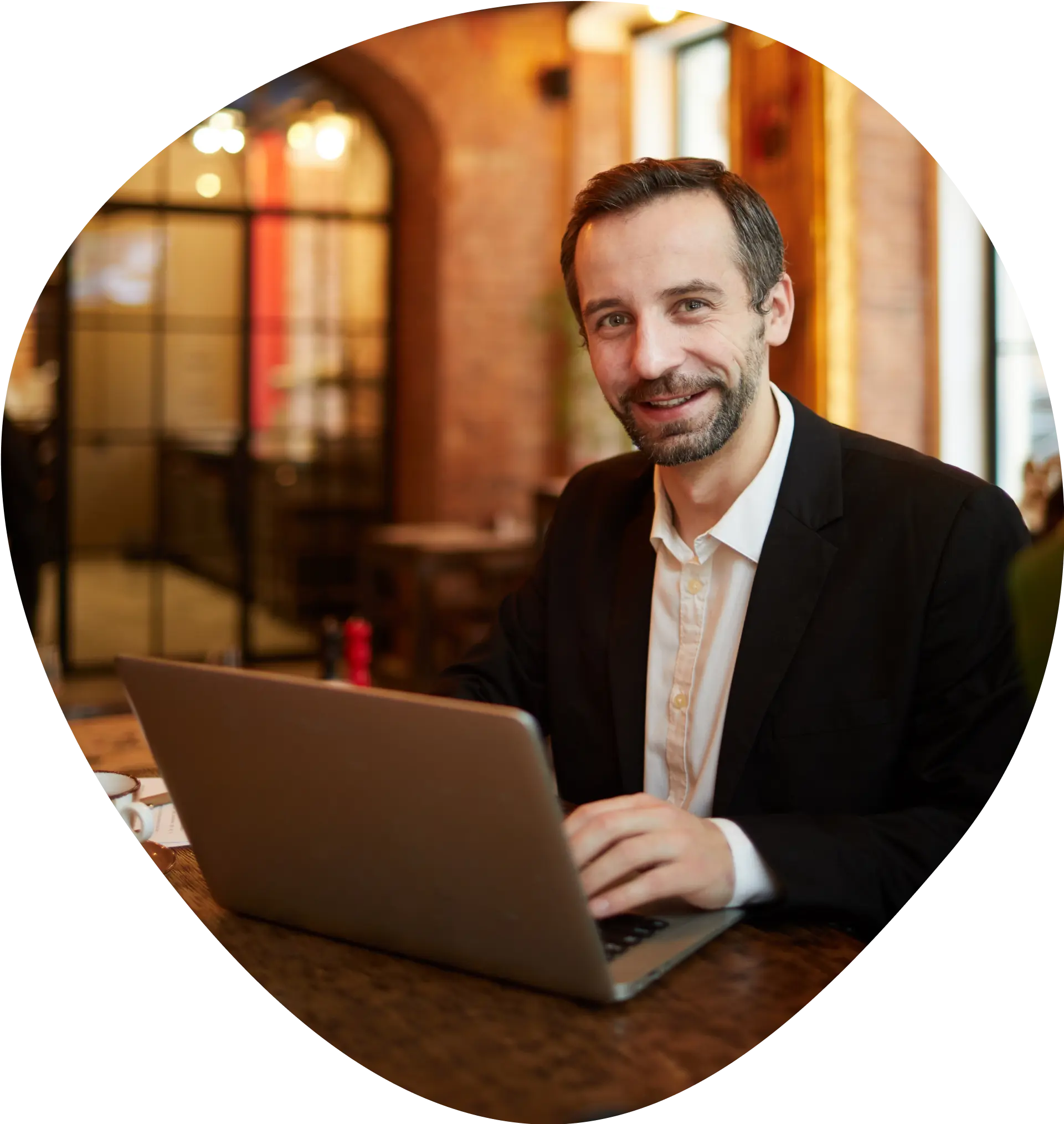 man working on laptop